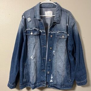 KanCan for Maurices Distressed Jean Jacket, Size 3x